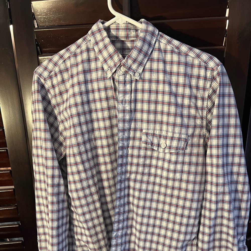 J.Crew Oxford Cloth Button Down Plaid Size M Slim